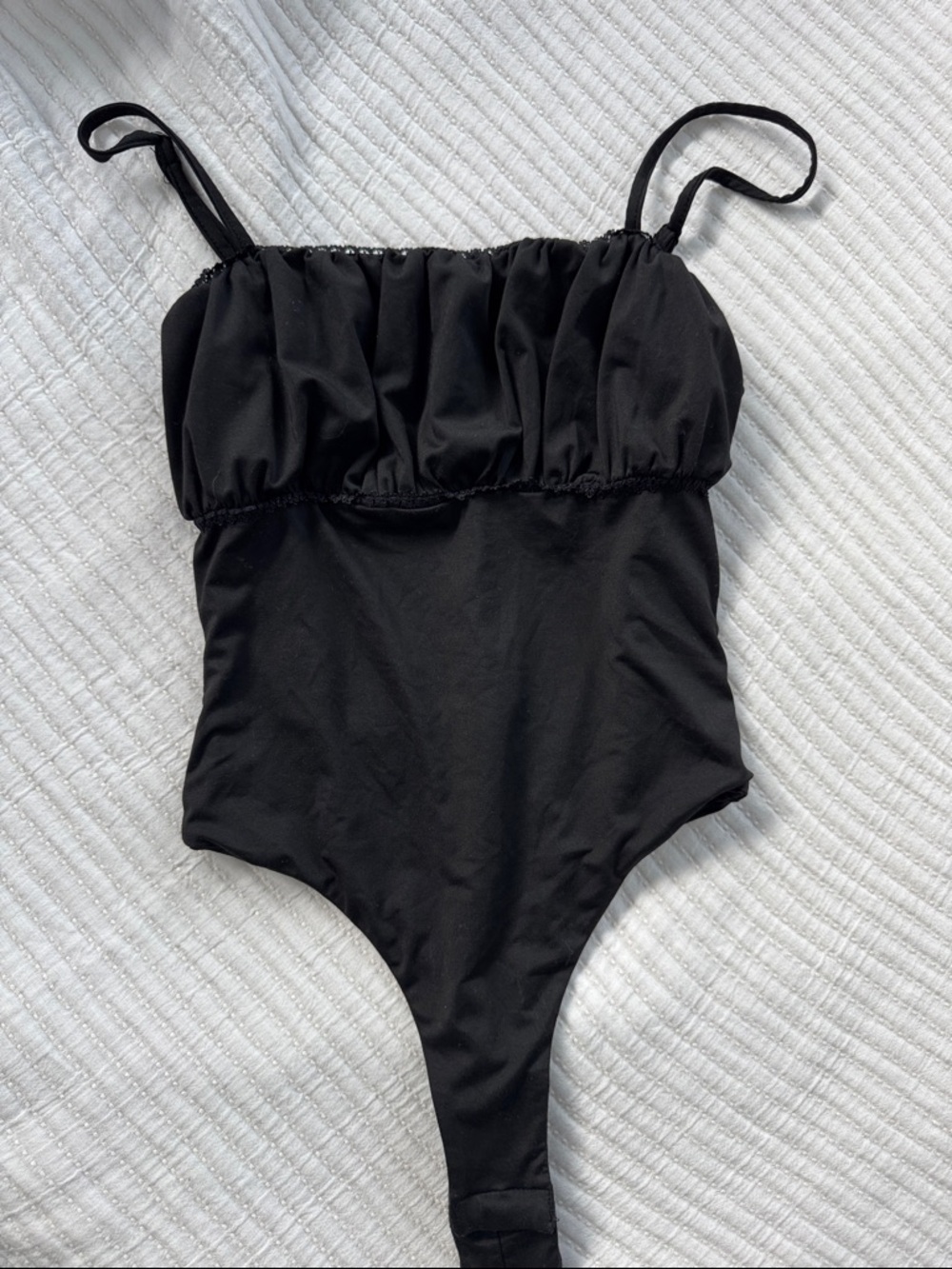 Princess Polly Black Ruched Bodysuit
